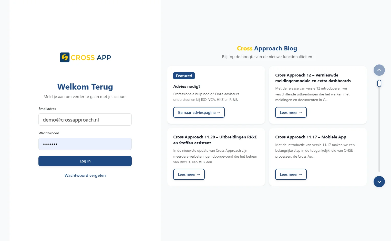 Cross Approach inlog